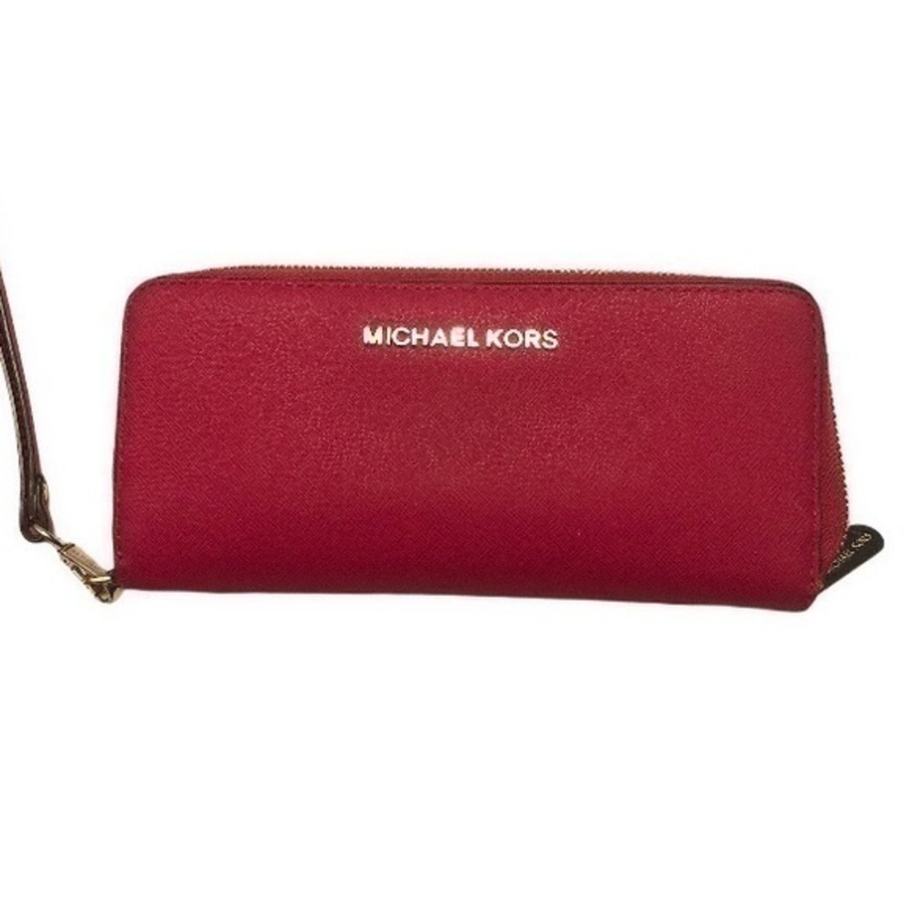 Michael kors red leather wristlet wallet clutch - Picture 1 of 12